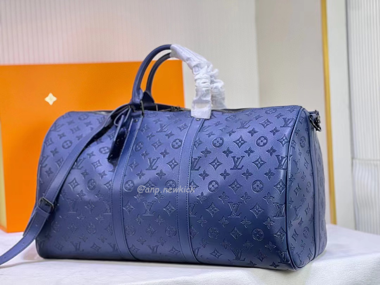Louis Vuitton Keepall Bandouliere Monogram 50 Navy Duffel Bag (6) - www.newkick.vip